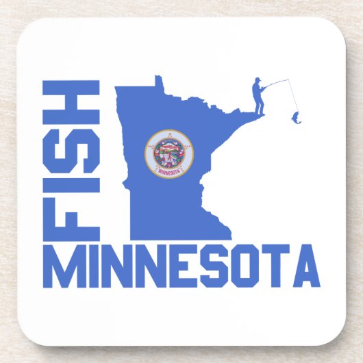 Lijst van staten van Minnesota Fish State Bier Onderzetter (Voorkant)