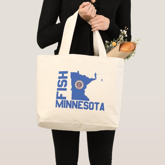 Lijst van staten van Minnesota Fish State Grote Tote Bag (Voorkant (product))