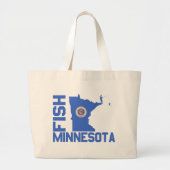 Lijst van staten van Minnesota Fish State Grote Tote Bag (Voorkant)