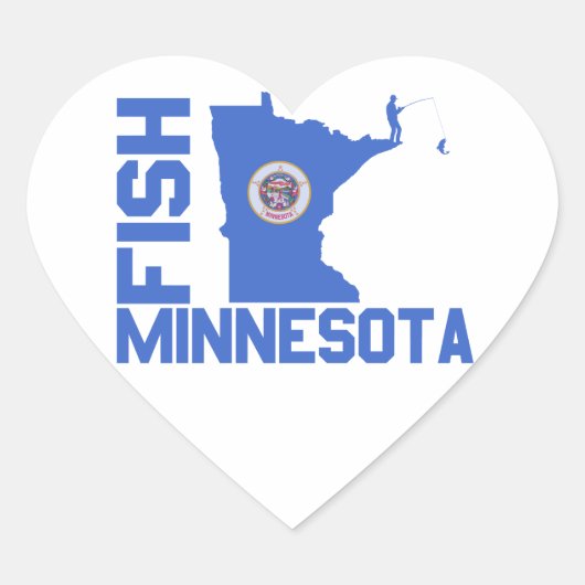 Lijst van staten van Minnesota Fish State Hart Sticker (Voorkant)