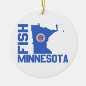 Lijst van staten van Minnesota Fish State Keramisch Ornament (Voorkant)
