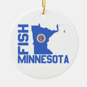 Lijst van staten van Minnesota Fish State Keramisch Ornament