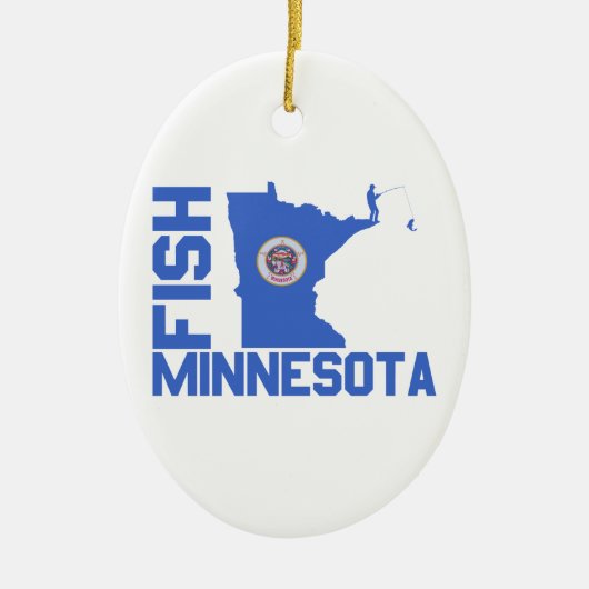 Lijst van staten van Minnesota Fish State Keramisch Ornament (Voorkant)