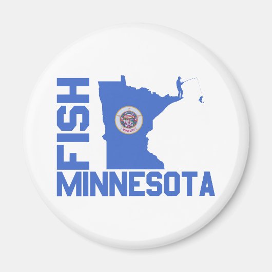 Lijst van staten van Minnesota Fish State Magneet (Voorkant)
