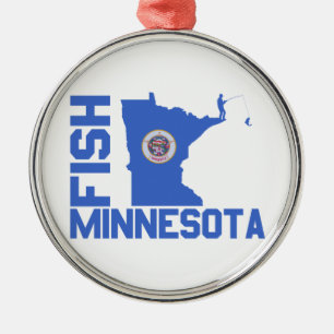 Lijst van staten van Minnesota Fish State Metalen Ornament