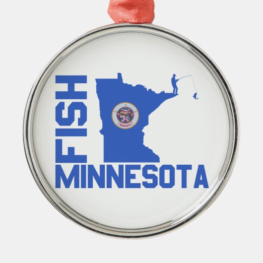 Lijst van staten van Minnesota Fish State Metalen Ornament (Voorkant)