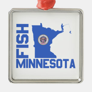 Lijst van staten van Minnesota Fish State Metalen Ornament