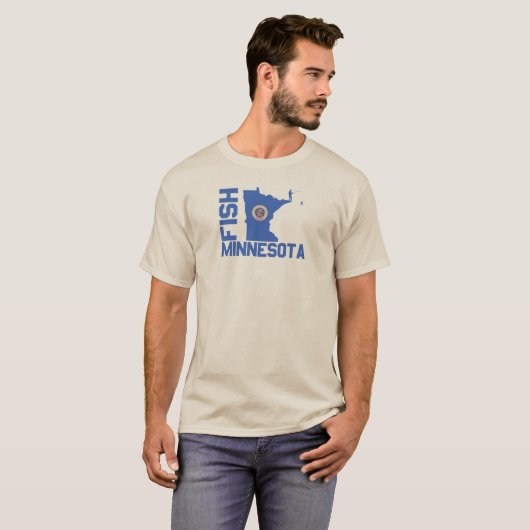 Lijst van staten van Minnesota Fish State T-shirt (Voorkant volledig)