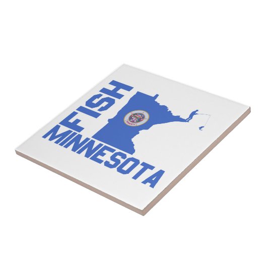 Lijst van staten van Minnesota Fish State Tegeltje (Zijkant)