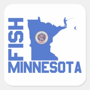 Lijst van staten van Minnesota Fish State Vierkante Sticker