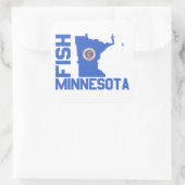 Lijst van staten van Minnesota Fish State Vierkante Sticker (Tas)