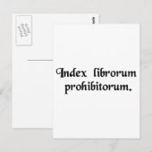 Lijst van verboden boeken. briefkaart (Voorkant / Achterkant)