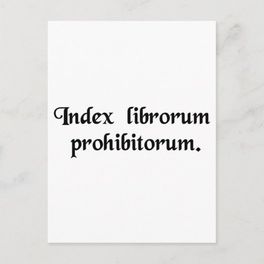 Lijst van verboden boeken. briefkaart (Voorkant)