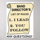 Lijst van voorschriften van de band-directeur poster (Voorkant)