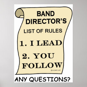 Lijst van voorschriften van de band-directeur poster