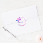 Lijst van waterkleurbloemen ronde sticker (Envelop)