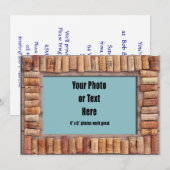 Lijst van wijnkurk kaart (Voorkant / Achterkant)