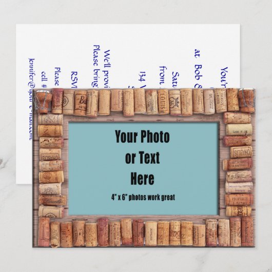 Lijst van wijnkurk kaart (Voorkant / Achterkant)