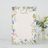 Lijst van wilde bloemen, gepersonaliseerd briefpapier (Staand voorkant)