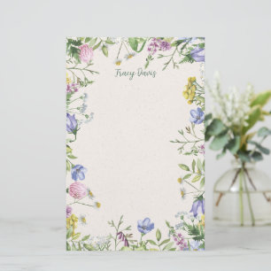 Lijst van wilde bloemen, gepersonaliseerd briefpapier