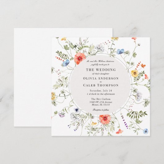 Lijst van Wildflower Greenery Kaart (Voorkant / Achterkant)