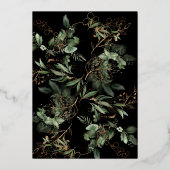 Lijst van witte goudolie Botanisch | Boho Eucalypt Folie Uitnodiging (Achterkant)