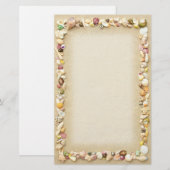 Lijst van zeeschelpen en strand zand briefpapier (Voorkant / Achterkant)