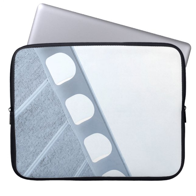 Lijst van zwart en wit metaal laptop sleeve (Voorkant)