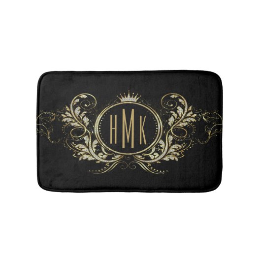 Lijst van zwarte en goudglittermeisjes badmat (Voorkant)