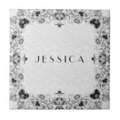 Lijst van zwarte en witte platte platte producten tegeltje (Voorkant)