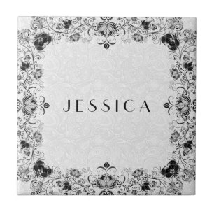 Lijst van zwarte en witte platte platte producten tegeltje