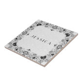 Lijst van zwarte en witte platte platte producten tegeltje (Zijkant)