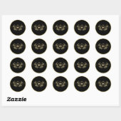 Lijst van zwarte en zwarte glittermeisjes ronde sticker (Vel)