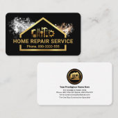 Lijst Verf Splatter Gold Building Tools Visitekaartje (Voorkant / Achterkant)