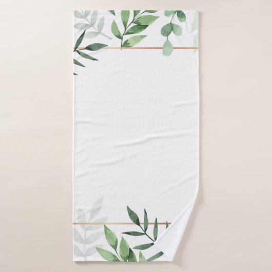 Lijst verlaat waterverf achtergrond badhanddoek (Badhanddoek)