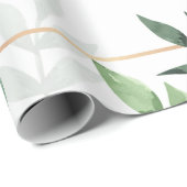 Lijst verlaat waterverf achtergrond cadeaupapier (Rol Hoek)