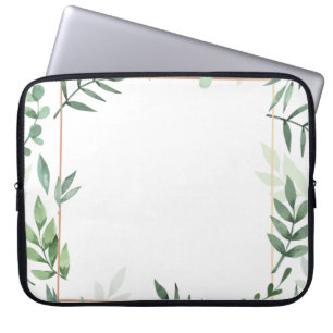 Lijst verlaat waterverf achtergrond laptop sleeve
