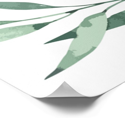 Lijst verlaat waterverf achtergrond poster (Hoek)