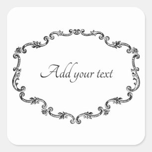 Lijst Voeg Jouw tekst Square Sticker toe