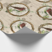  Lijst vogelkrantenkerstmis Cadeaupapier (Hoek)