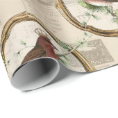 Lijst vogelkrantenkerstmis Cadeaupapier (Rol Hoek)