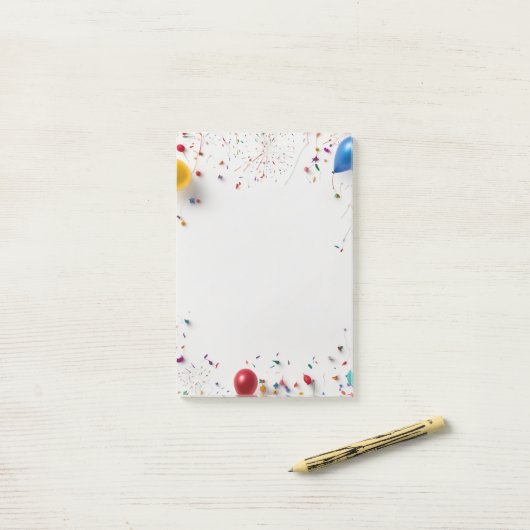 Lijst voor ballonnen en vuurwerk post-it® notes (Op bureau)