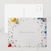 Lijst voor ballonnen en vuurwerk uitnodiging briefkaart (Voorkant / Achterkant)