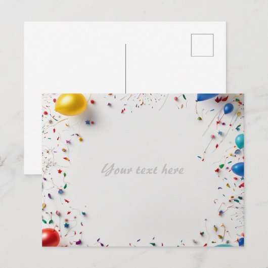 Lijst voor ballonnen en vuurwerk uitnodiging briefkaart (Voorkant / Achterkant)