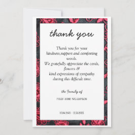 lijst voor bloem - dank u uw kaartje Uitnodiging