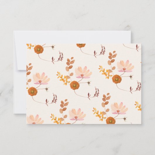 Lijst voor botanische bruiloft van crème en koper RSVP kaartje (Achterkant)