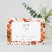 Lijst voor botanische bruiloft van witte grijze ko RSVP kaartje (Staand voorkant)