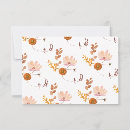 Lijst voor botanische bruiloft van witte grijze ko RSVP kaartje (Achterkant)