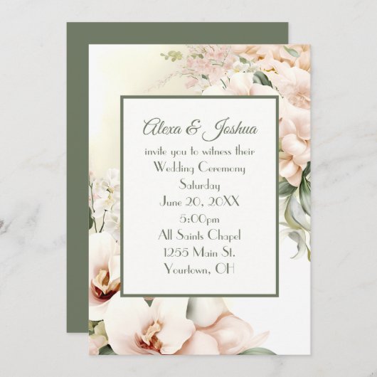 Lijst voor bruiloft kaart (Voorkant / Achterkant)