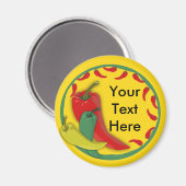 Lijst voor Chili Pepper Group Circle Magneet (Voorkant / Achterkant)